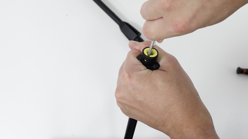 Re-attach yellow plug